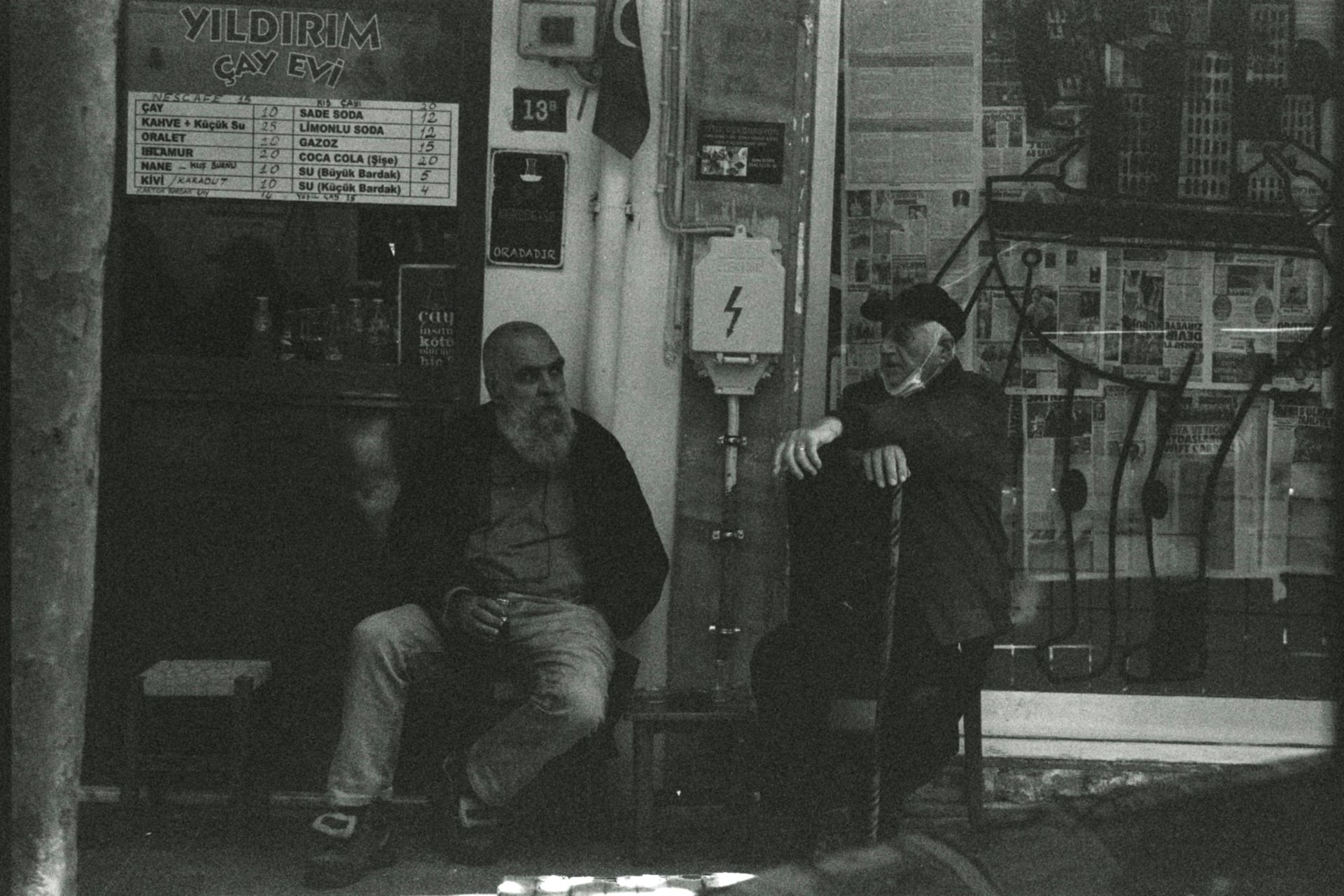 Elderly Men Sitting in Town in Turkey