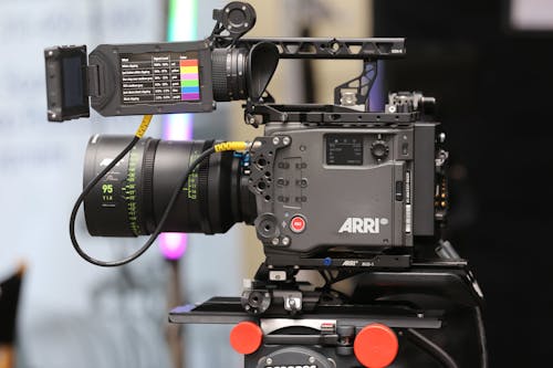 Free Professional ARRI Alexa Digital Video Camera Fixed on a Tripod Stock Photo