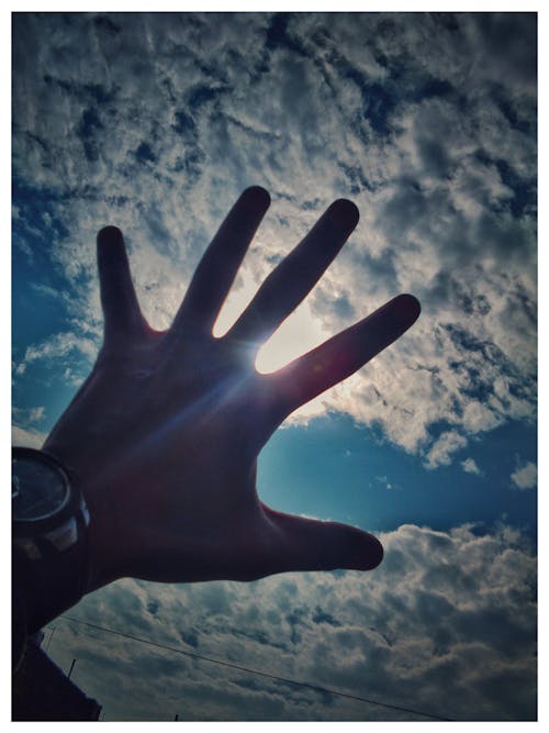 Free stock photo of blue, blue sky, hand