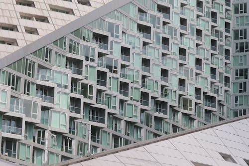 Facade of a Modern Apartment Building in City 