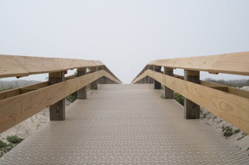 Wooden Railings over Pavement