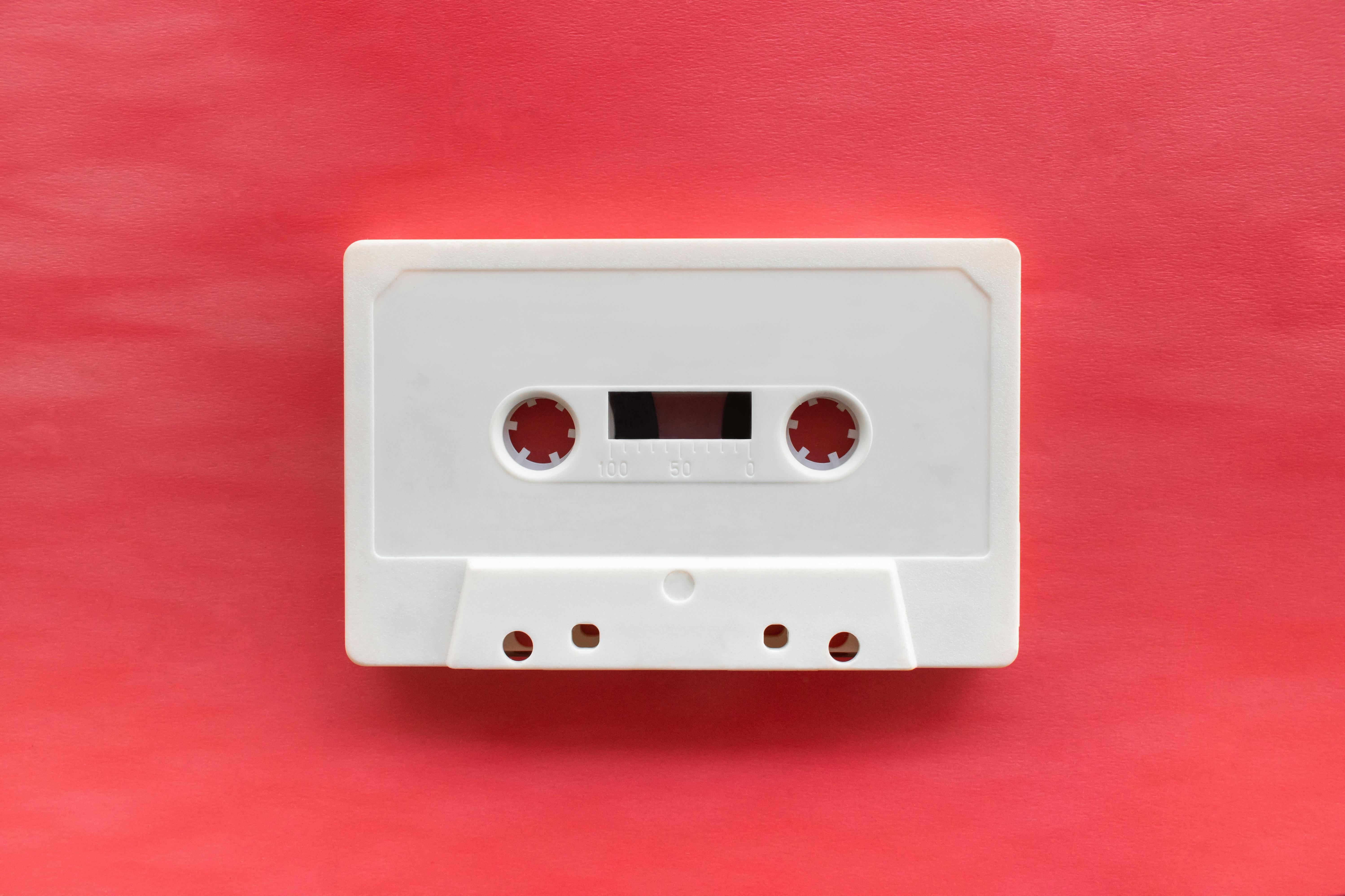 Compact Audio Cassette Tape Reels Concept Closeup Stock Photo