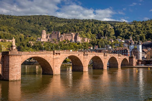 Heidelberg Old Bridge and Castle in Heidelberg, Germany 