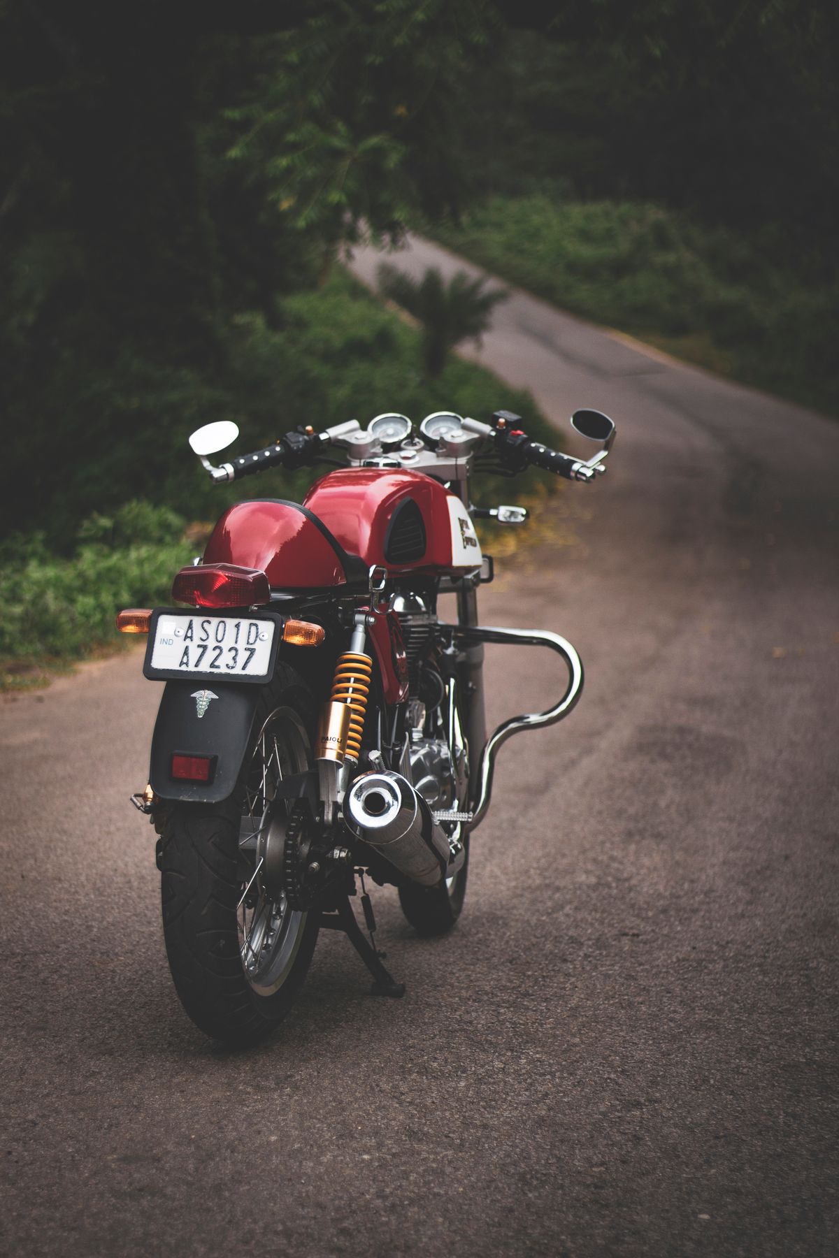 Used Japanese motorcycle parked on a road, CBR1000RR import condition example