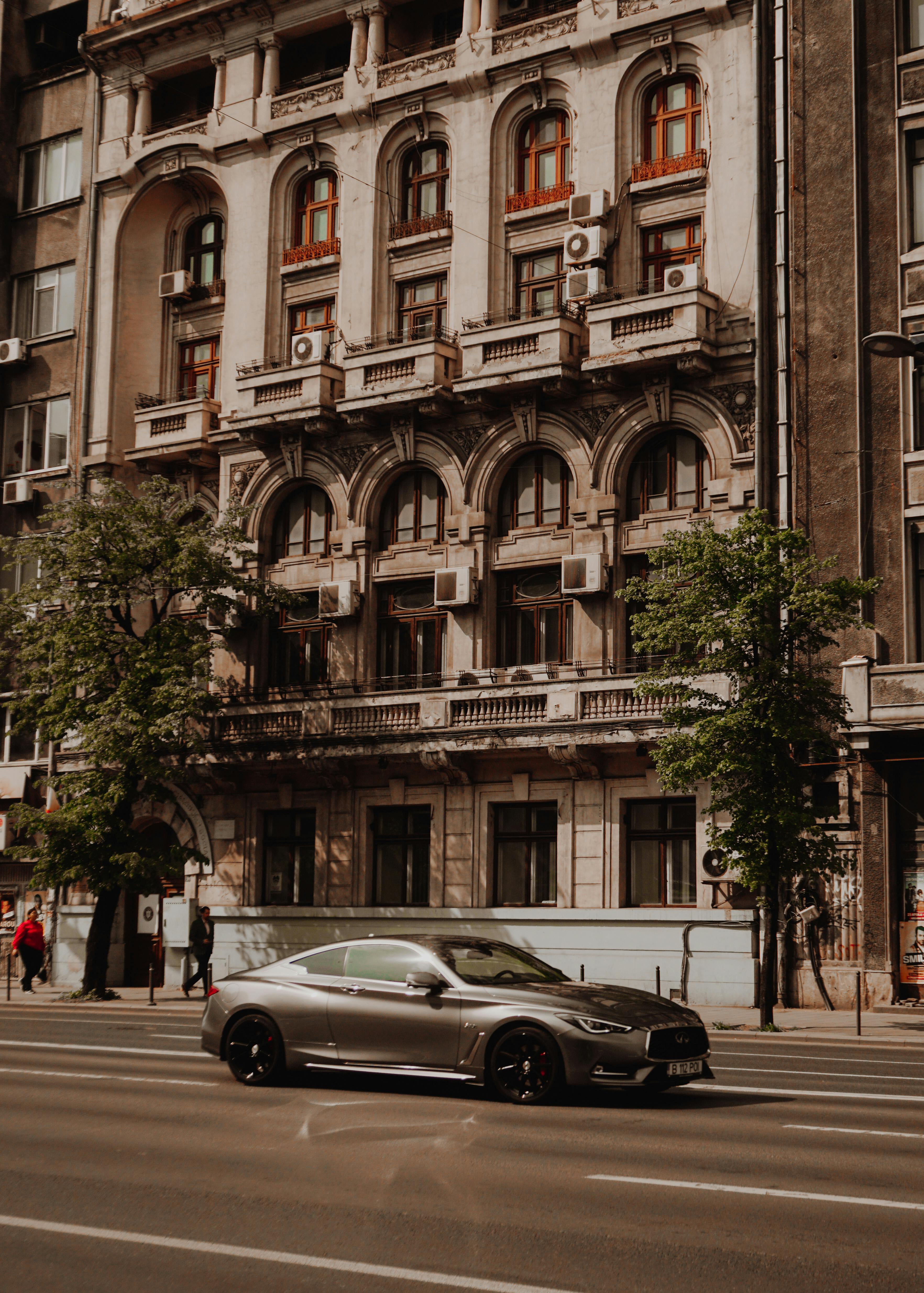 silver infiniti q60 on street