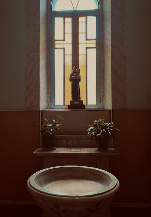 Marble Fountain Basin in a Catholic Church