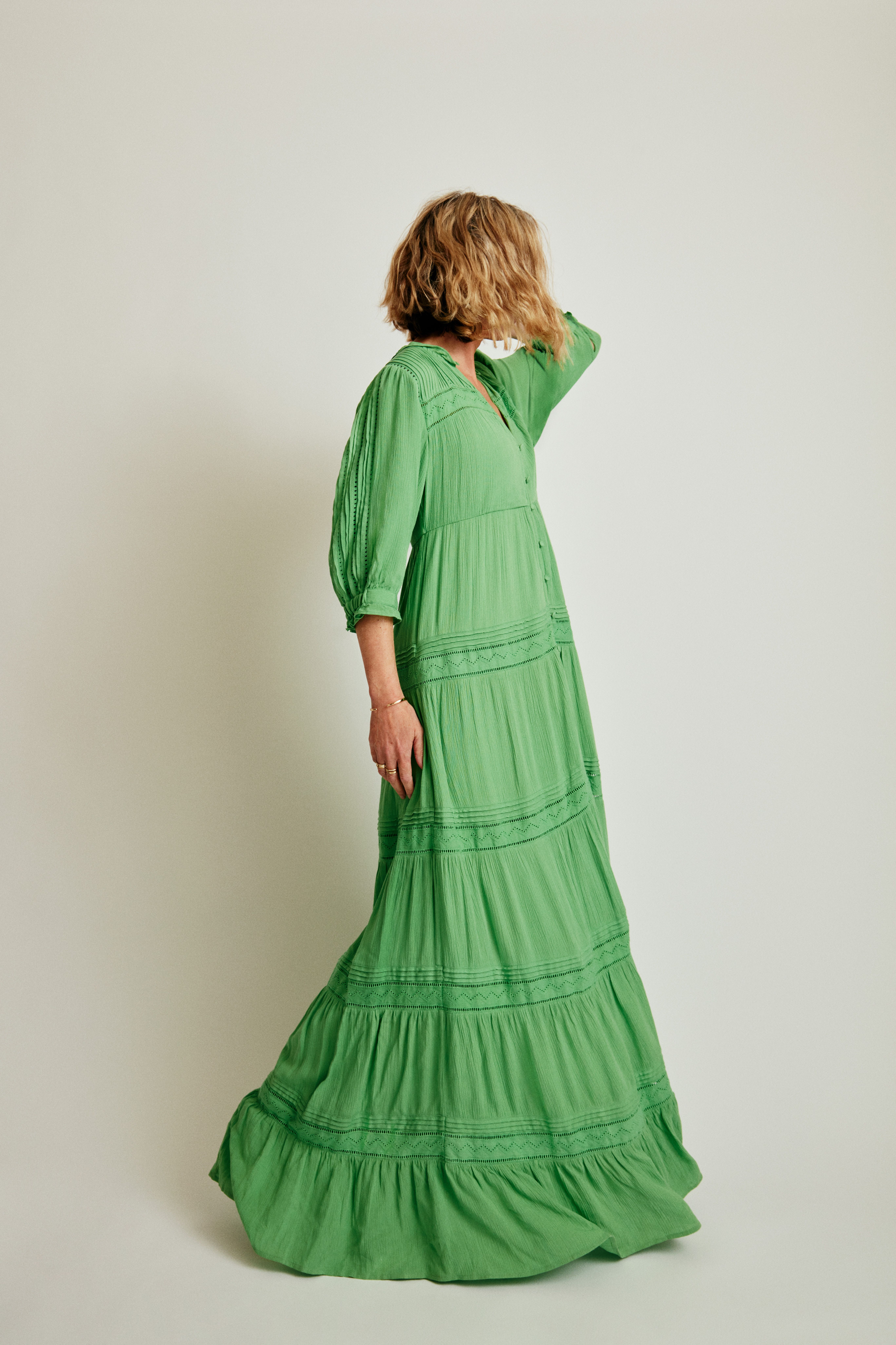 slim fit dress slacks Deep Green Cotton Tiered Maxi Dress, Belted Gown, Autumn Clothing, Bohemian Dress, Spring Long Dress, Xs / Burgundy main image 0