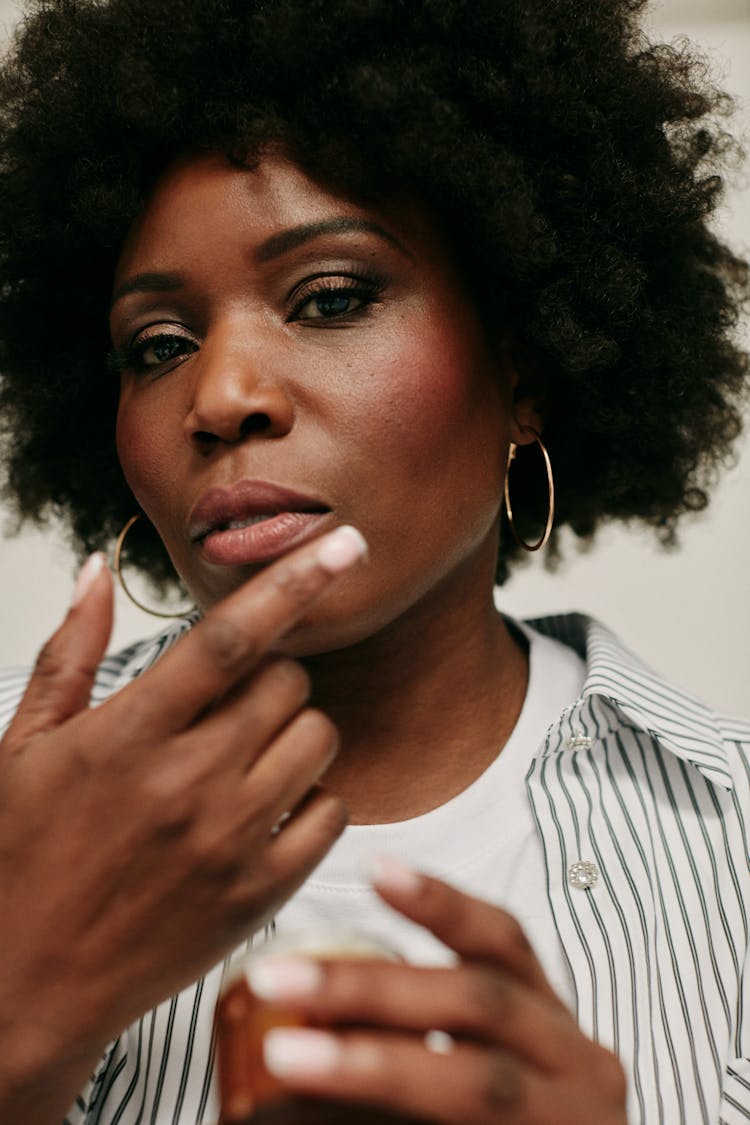 Woman With Afro Hairstyle