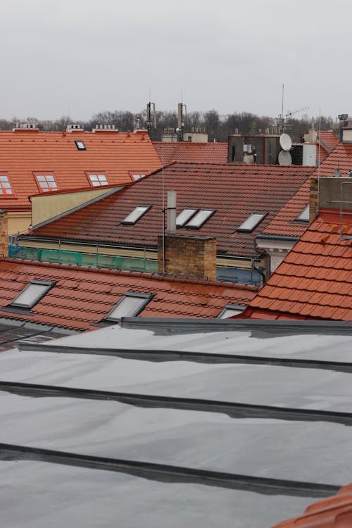 camlar, çatılar, damlar içeren Ücretsiz stok fotoğraf