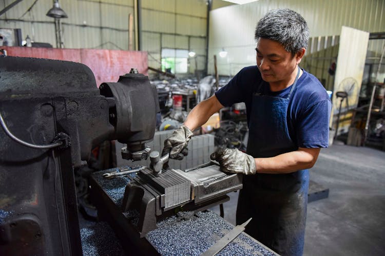 Man Working In Workshop