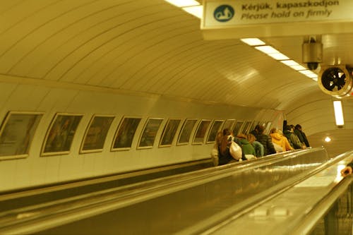 Escalator in Public Transportation in Budapest