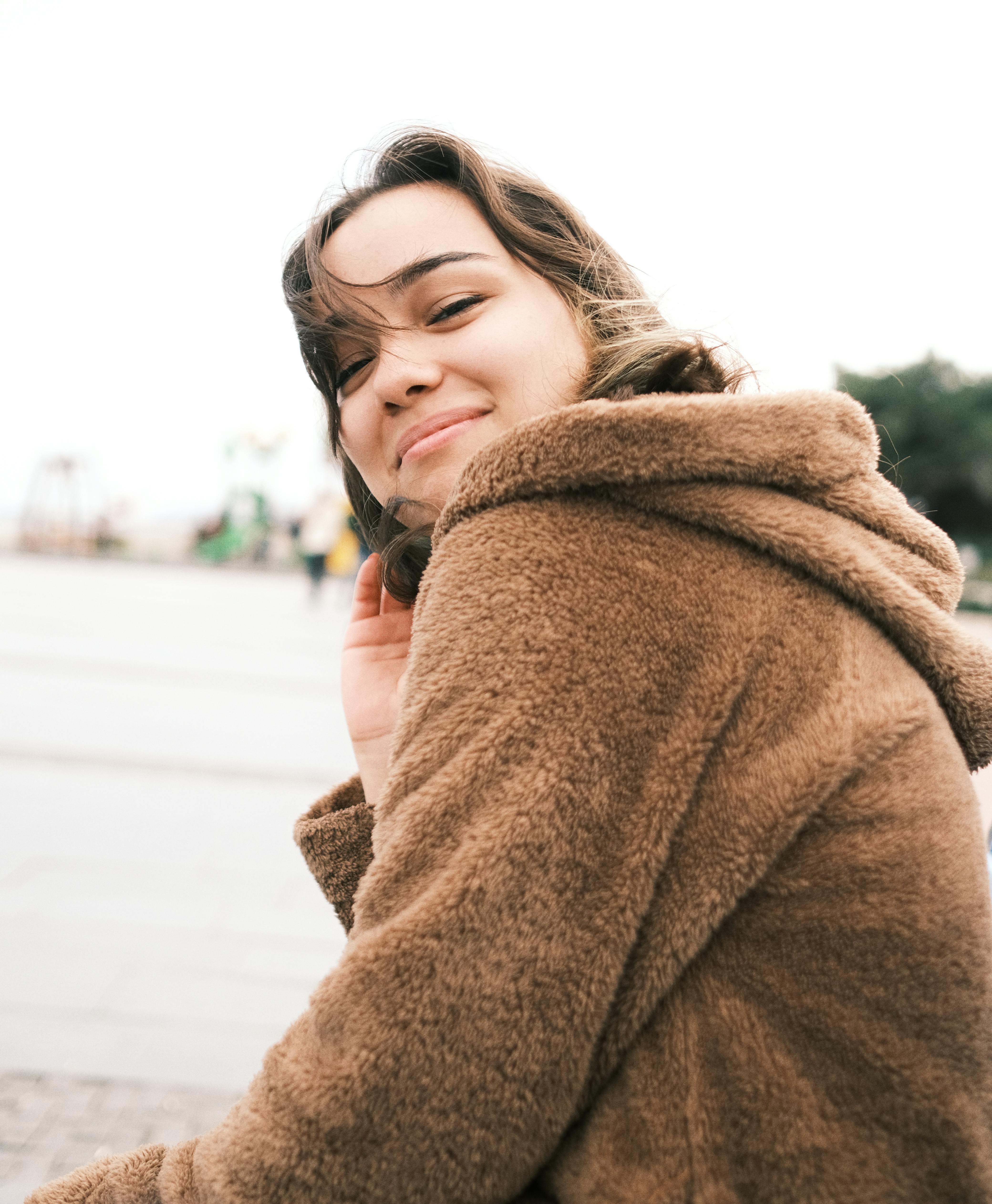 Fluffy hotsell brown hoodie