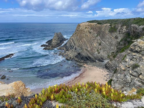 Sandy Beach under Cliff