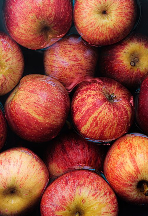 Free Vibrant red apples submerged in water, highlighting freshness and texture. Stock Photo