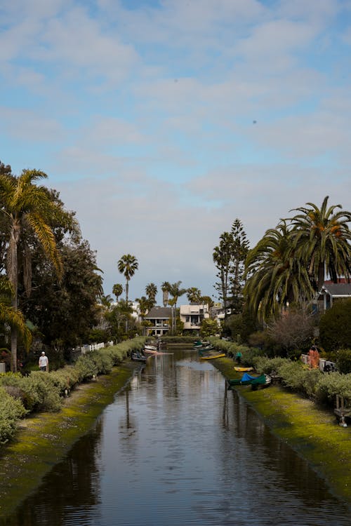 View of a A Canal in Venice, Los Angeles, California