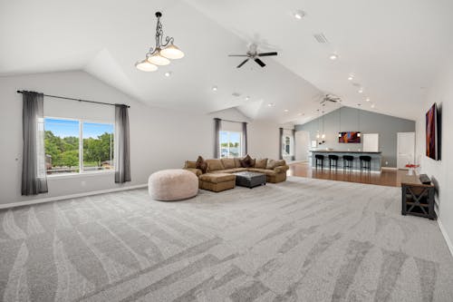 Spacious Living Room with Kitchen