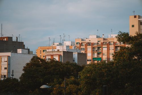 Free Cityscape featuring residential buildings in Valencia, Spain during the day. Stock Photo