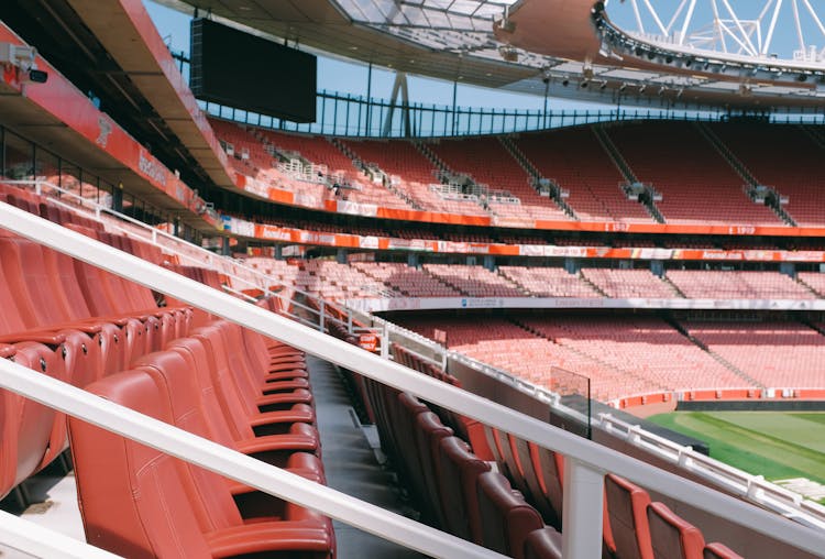 Red Grandstand At Arsenal Emirates Stadium