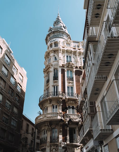 Low Angle View of Cartagena Gran Hotel and Residential Buildings in Spain