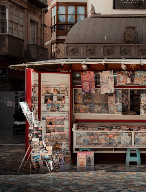 Newsstand in the City Street 