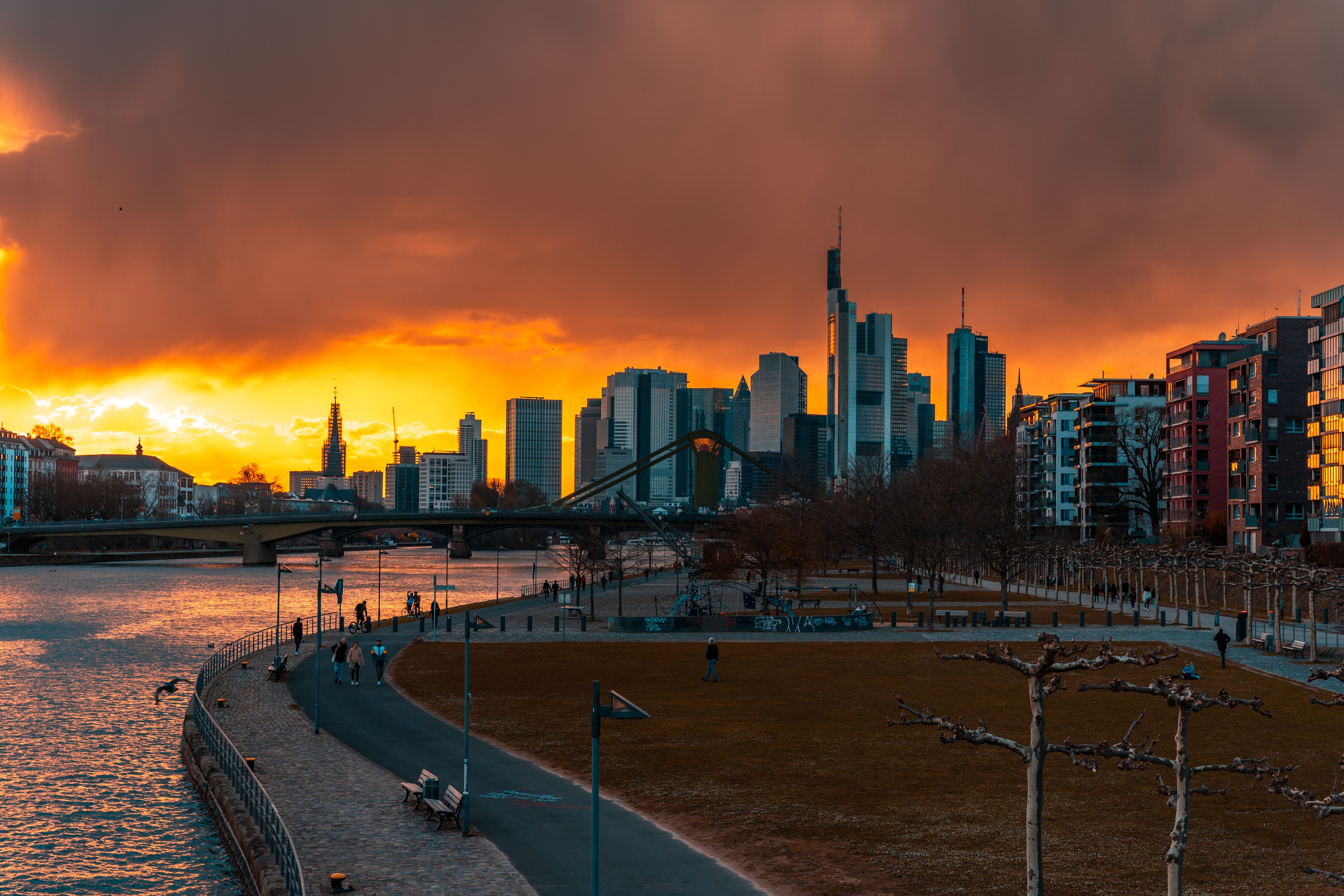 Dramatic Sky over a City at Sunset · Free Stock Photo