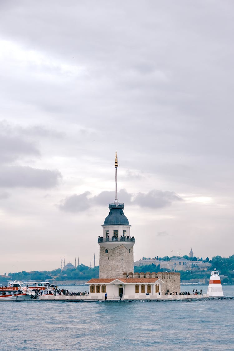 Old Historical Tower In Sea