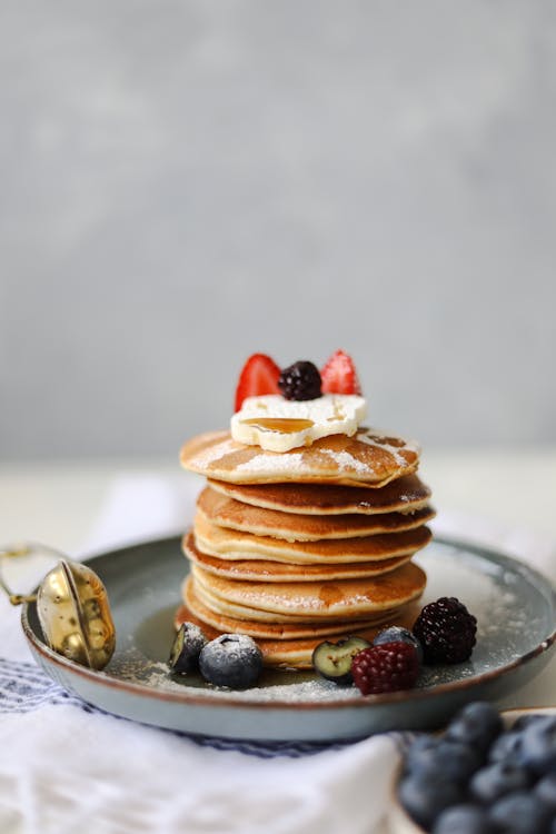 Close up of Pancakes with Fruit
