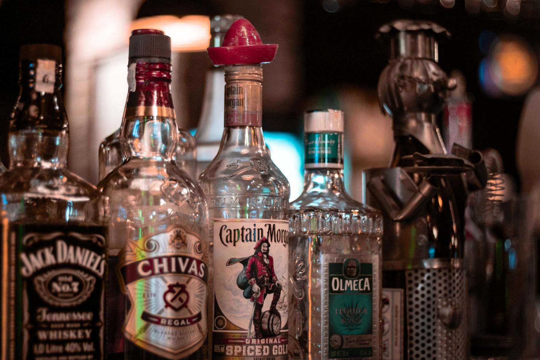 Costco store shelf stocked with Kirkland tequila bottles