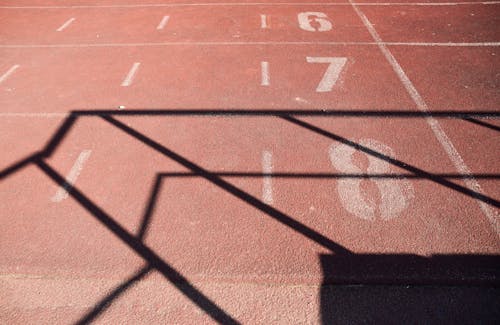 Numbers on Tracks on Athletics Stadium