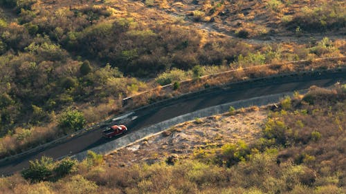 Foto d'estoc gratuïta de arbustos, carretera, cotxe