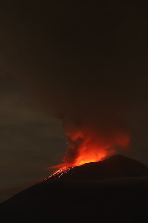 Volcano during Eruption 
