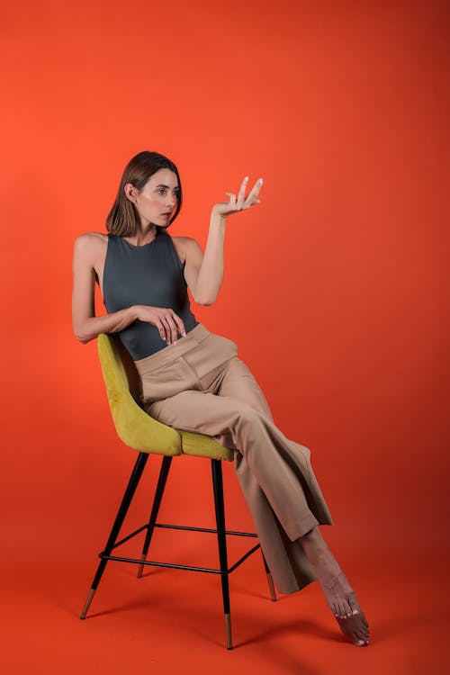 Woman Posing on Chair