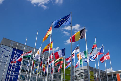 Kostnadsfri bild av europeiska unionen, flaggor, flaggstänger