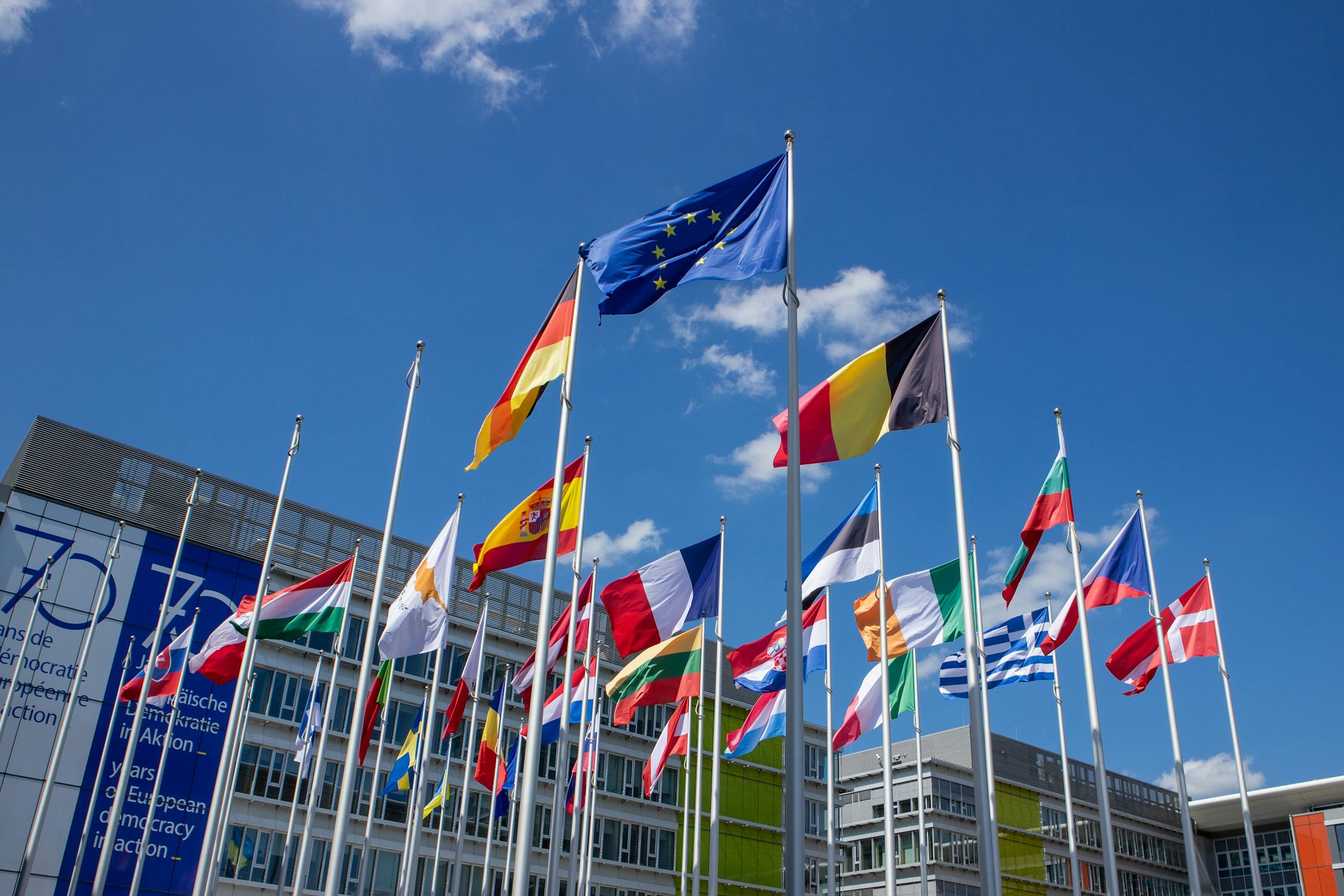 European Flags beside the EIB from Gintarė Kairaitytė