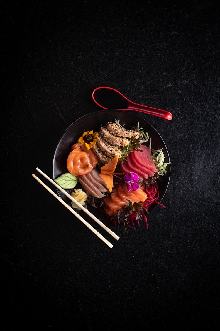 Chopsticks Near Meal On Plate