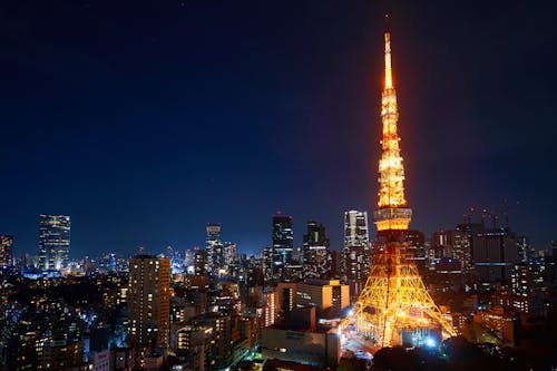 Vue Panoramique De La Ville En Soirée