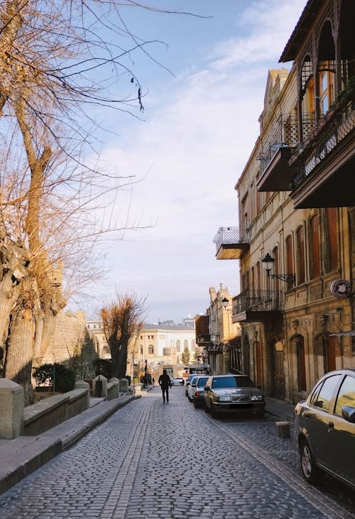 Cobblestone Street in Baku Old Town