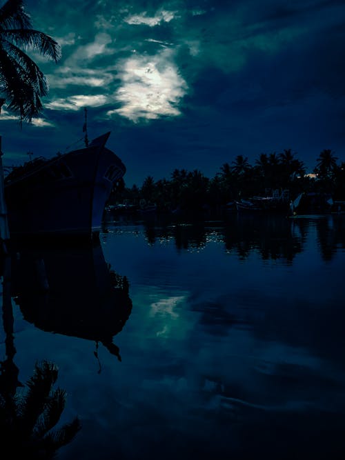 Free stock photo of at night, blue boat, boat