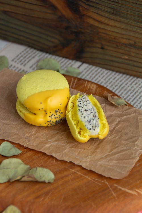 Close-up of a Yellow Macaron 