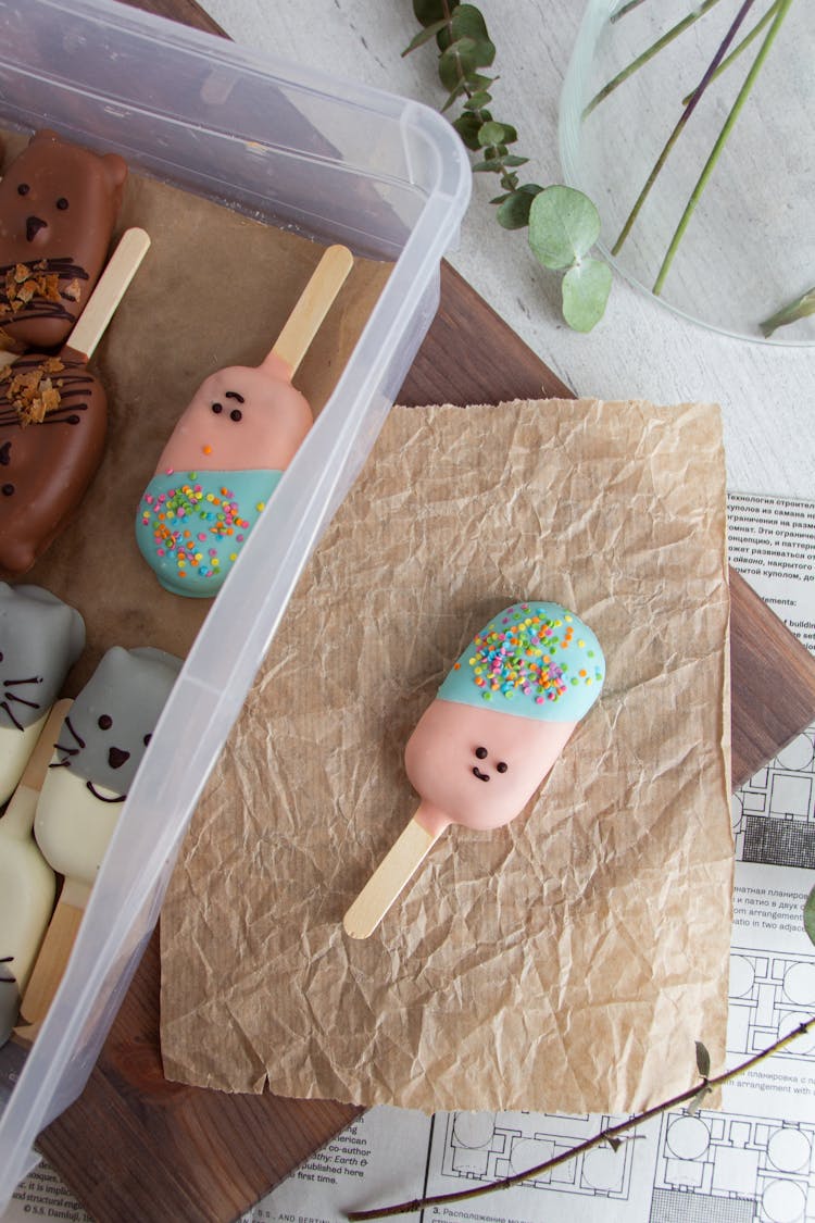 Ice Cream On Stick With Face