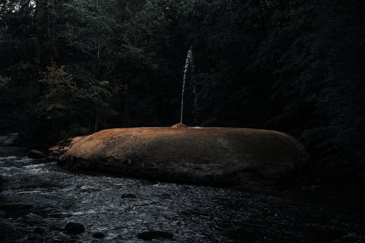 Geyser Island Spouter In Saratoga Spa State Park, New York, United States 