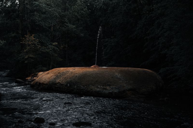 Natural mineral geyser at Saratoga Spa State Park, New York