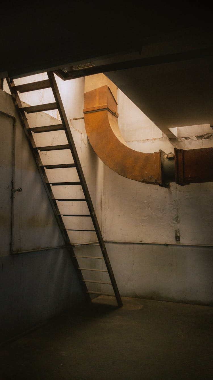 Ladder In Empty Basement