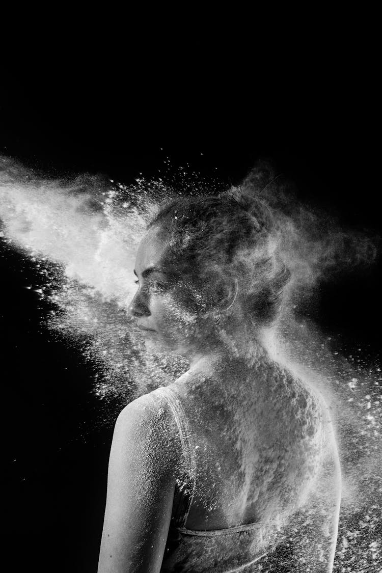 Artistic Photo Of A Calm Beautiful Woman Standing In The Dust