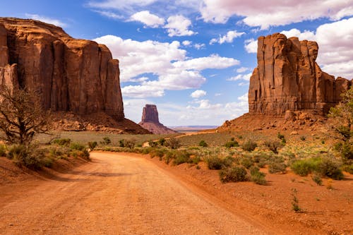 Dirt Road near Rock Formations in Monument Valley