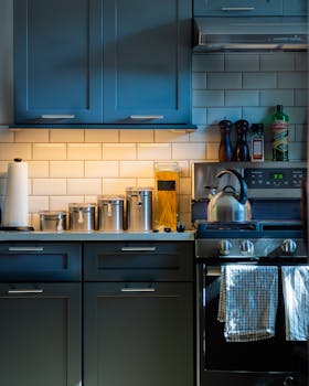 A contemporary kitchen showcasing modern cabinetry and stainless steel appliances.