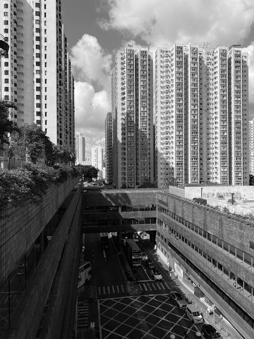 Imagine de stoc gratuită din alb-negru, arhitectură modernă, Asia