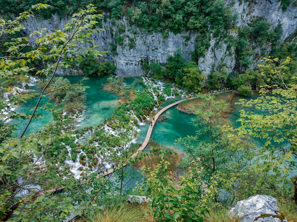 The turquoise waterfalls of Plitvice Lakes