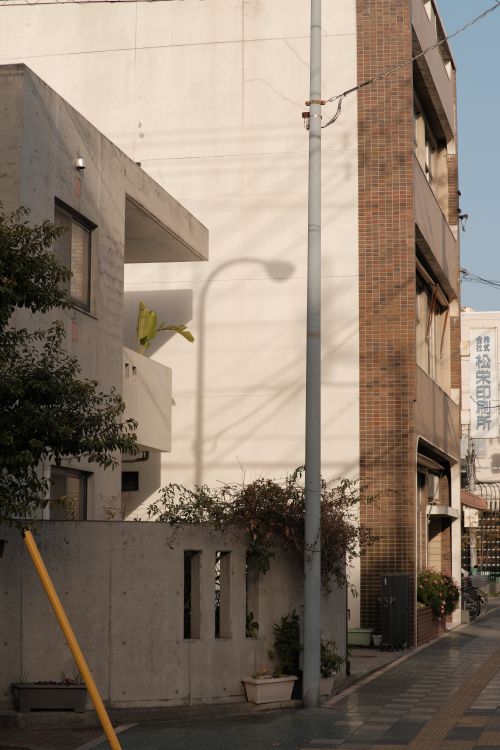 Free Quiet urban street with residential buildings in soft afternoon light. Stock Photo