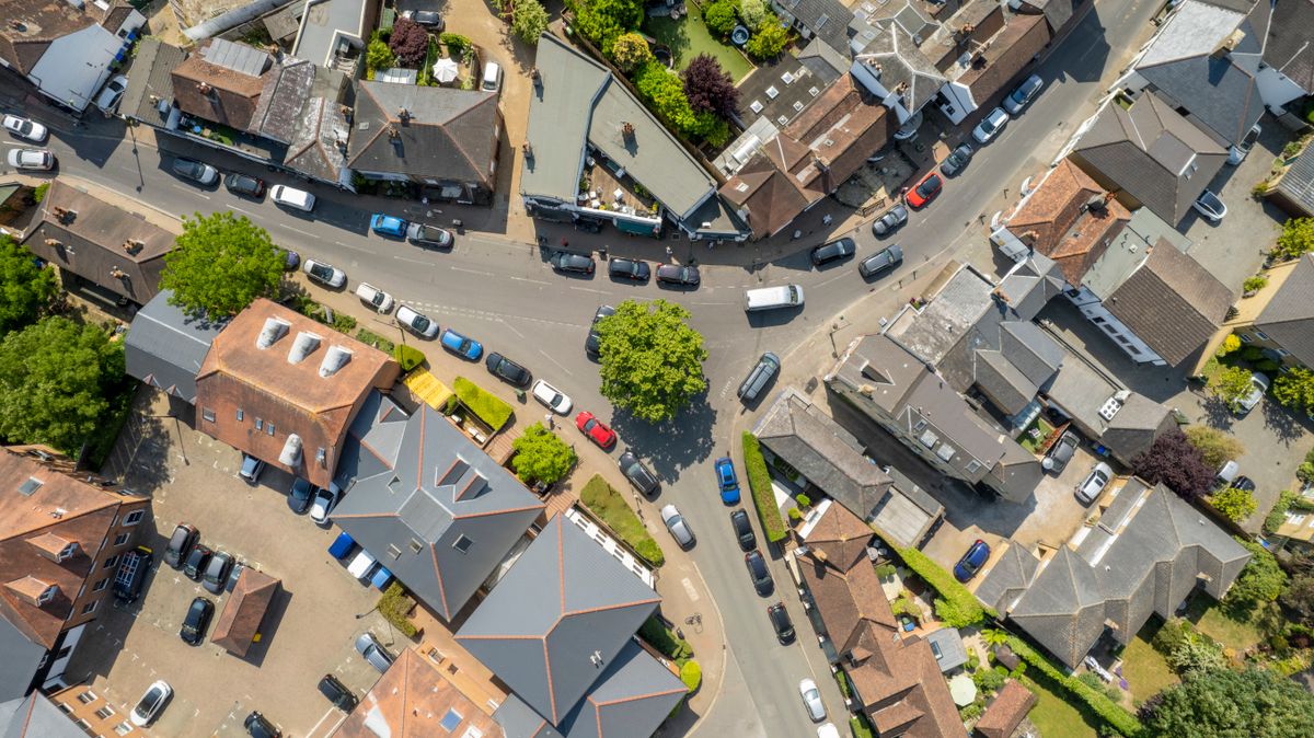 Top View of a Large Intersection · Free Stock Photo
